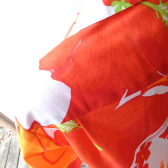 NOS VTG 70s Big Collar LOUD Floral Hawaiian Shirt M Hawaii Nei Polyester AS IS - Picture 5 of 9